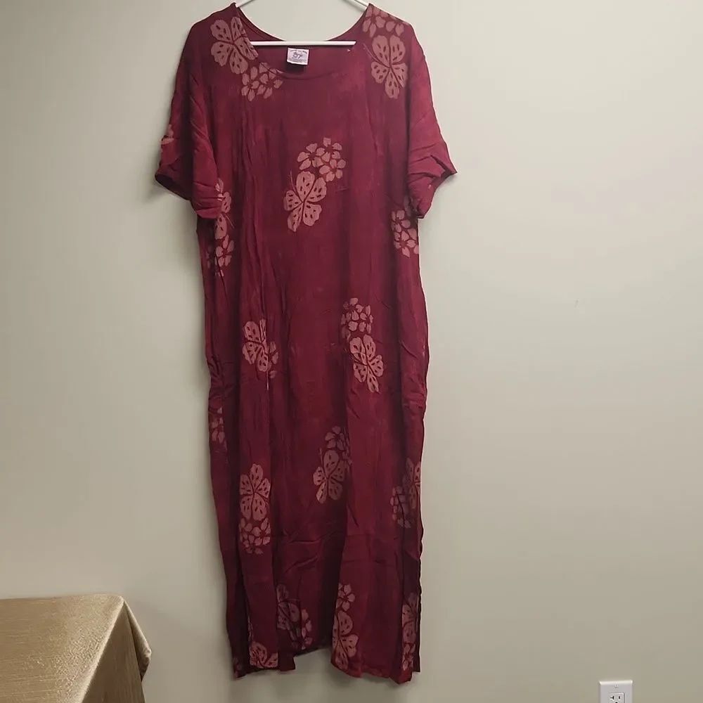 Vinyage Hibiscus Print Tunic Dress Young Fashion XXL